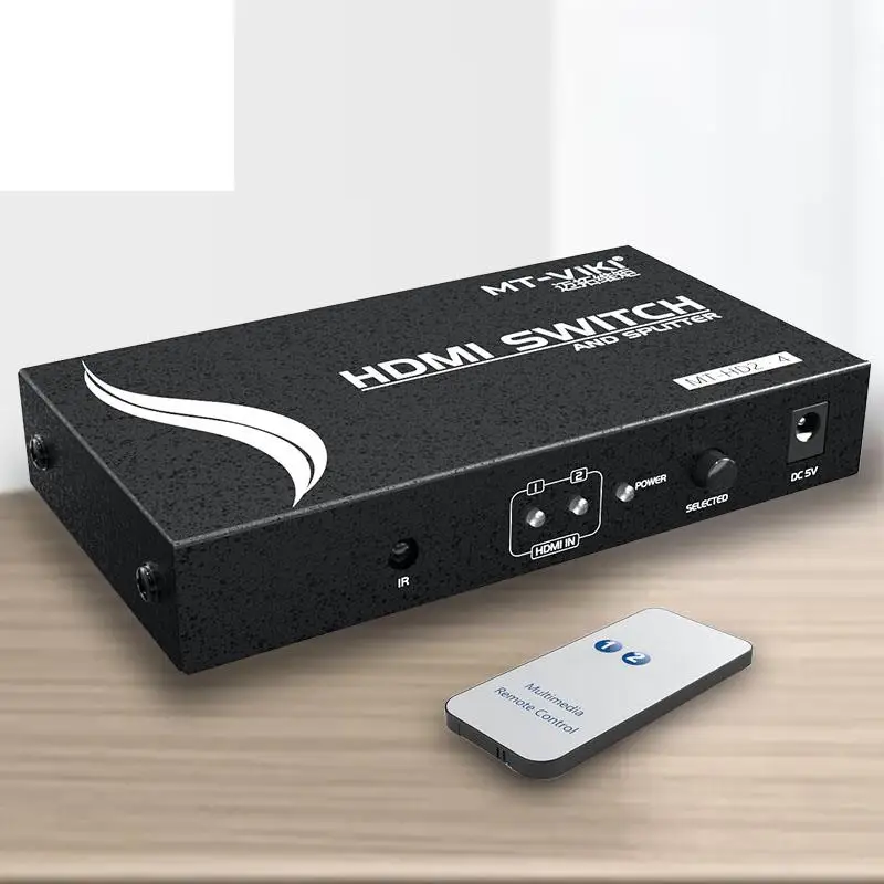 HDMI switch distributor into 4 out of 2 input 4 road output of remote control switch 3 d hd version 1.4
HDMI switch distributor into 4 out of 2 input 4 road output of remote control switch 3 d hd version 1.4