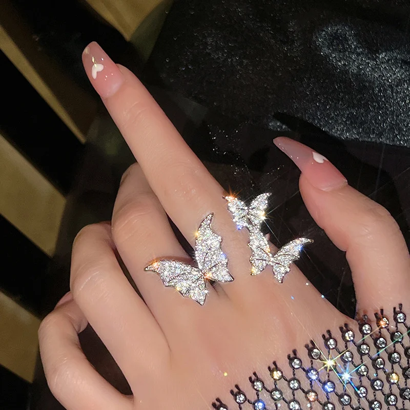 European and American Butterfly Simple Opening Index Finger Ins Feng Shui Diamond Micro Inlaid Ring with Advanced Sense
European and American Butterfly Simple Opening Index Finger Ins Feng Shui Diamond Micro Inlaid Ring with Advanced Sense