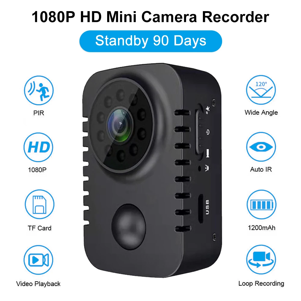 1080P HD Mini Wide Angle Camera Wireless Security Night Vision Motion Activated Small Cam For Cars Standby PIR Video Recorder
1080P HD Mini Wide Angle Camera Wireless Security Night Vision Motion Activated Small Cam For Cars Standby PIR Video Recorder