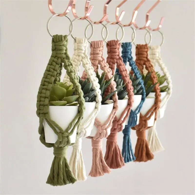 Various Colours Macrame Air Plant Holder Mini Cotton Hand Weaving Hanging Planter For Home Decor Bedroom Living Room Decoration
Various Colours Macrame Air Plant Holder Mini Cotton Hand Weaving Hanging Planter For Home Decor Bedroom Living Room Decoration