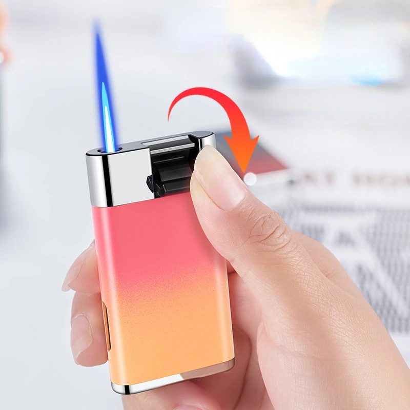 Minimalist gradient lighter Metal Portable Windproof Cigar Lighter Blue Flame Straight Fire Fuel lighter Refillable Butane Gas
Minimalist gradient lighter Metal Portable Windproof Cigar Lighter Blue Flame Straight Fire Fuel lighter Refillable Butane Gas