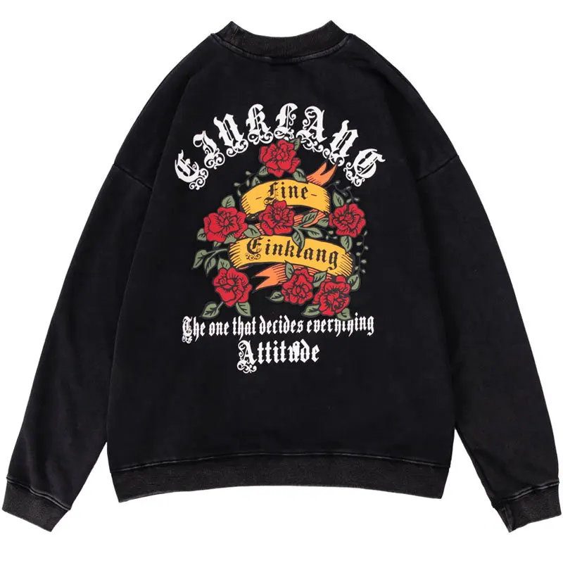 Vintage Sweatshirts Hoodies Streetwear Hip Hop Rose Floral Print Distressed Wash Oversized Sweatshirt Harajuku Casual Pullovers
Vintage Sweatshirts Hoodies Streetwear Hip Hop Rose Floral Print Distressed Wash Oversized Sweatshirt Harajuku Casual Pullovers