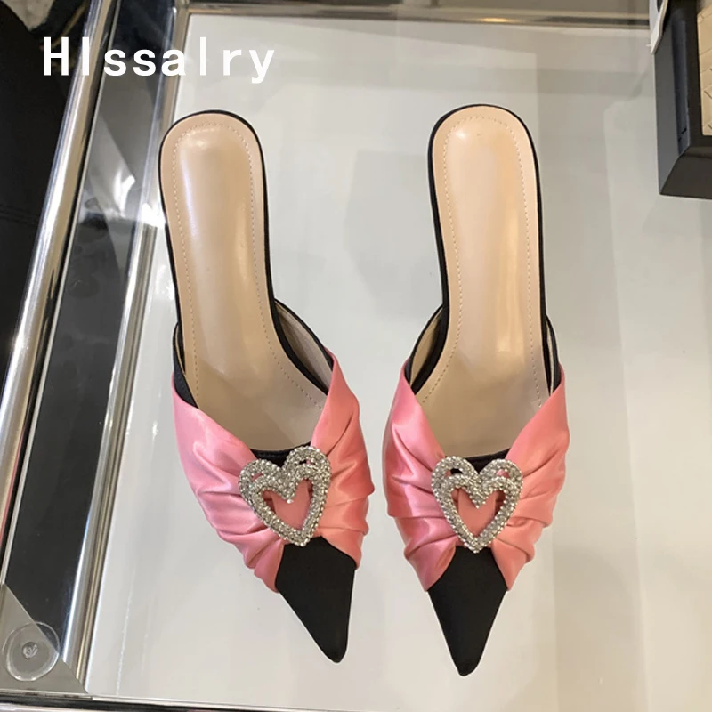 Женские атласные туфли Hlssalry, туфли без задника, с заостренным носком, с пряжкой в форме сердца, с кристаллами, летняя модель
Женские атласные туфли Hlssalry, туфли без задника, с заостренным носком, с пряжкой в форме сердца, с кристаллами, летняя модель