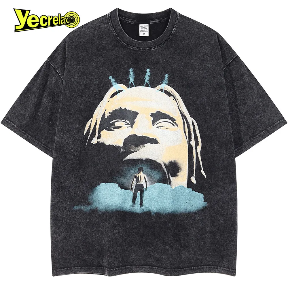 2022 New Hip Hop Streetwear Tops Women Men T-shirt Portrait Ink Letters Print T Shirt Washed Cotton Loose Short Sleeve Tee Shirt
2022 New Hip Hop Streetwear Tops Women Men T-shirt Portrait Ink Letters Print T Shirt Washed Cotton Loose Short Sleeve Tee Shirt