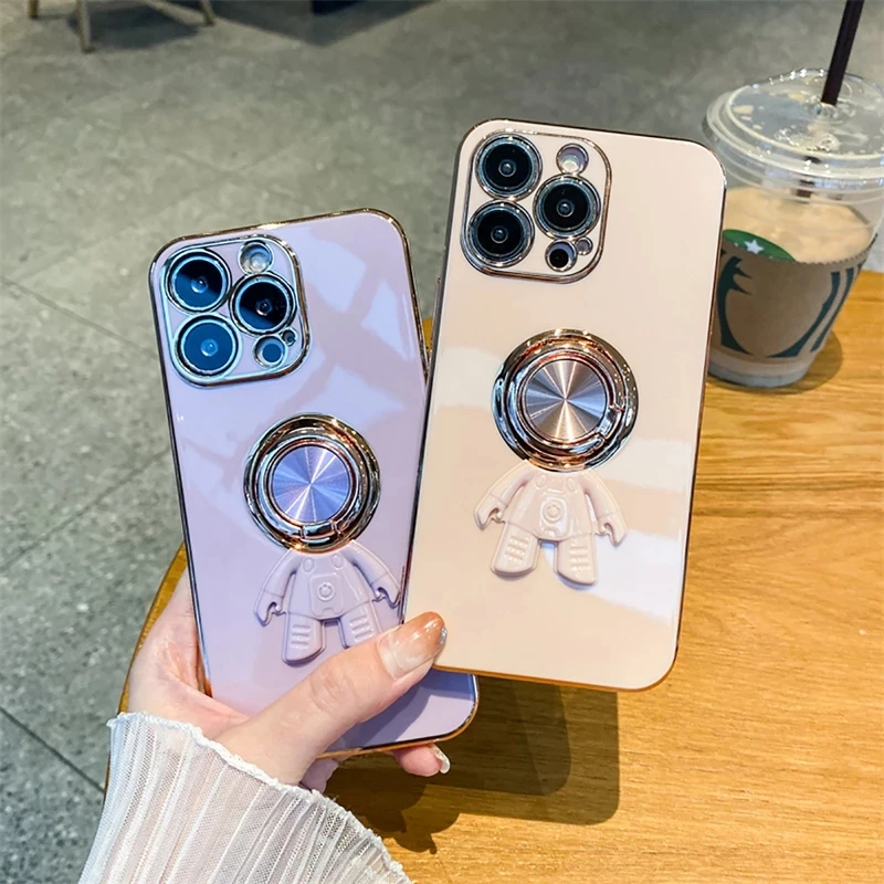 3D Cute Astronaut Plating Silicon Case for IPhone 14 13 12 11 Pro Max XS Max X XR 14Pro Ring Holder Camera Protection Back Cover
3D Cute Astronaut Plating Silicon Case for IPhone 14 13 12 11 Pro Max XS Max X XR 14Pro Ring Holder Camera Protection Back Cover