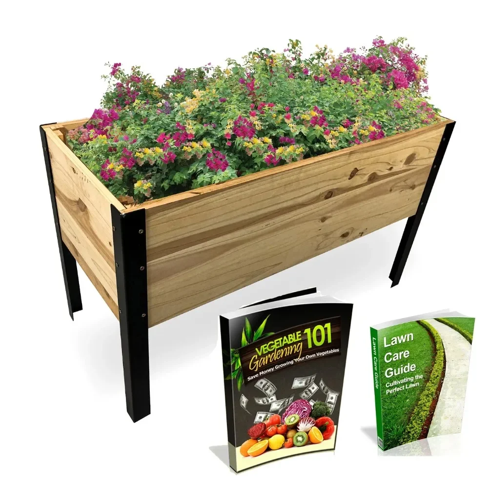 Planter Raised Garden Bed, Elevated Wood Box Stand -35.5" W x 15.5" D x 22" H Garden Supplies
Planter Raised Garden Bed, Elevated Wood Box Stand -35.5" W x 15.5" D x 22" H Garden Supplies