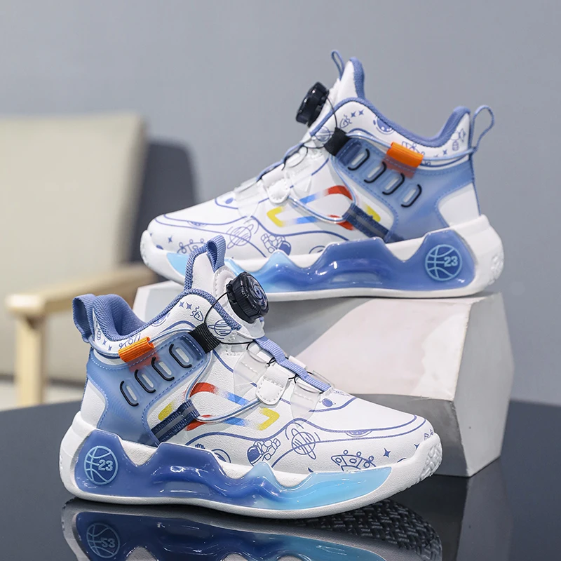 High Top Sports Kids Basketball Shoes Boys Sneakers Rotating Buckle Fashion Children Shoes Outdoor Sports Tennis for Boys Shoes
High Top Sports Kids Basketball Shoes Boys Sneakers Rotating Buckle Fashion Children Shoes Outdoor Sports Tennis for Boys Shoes