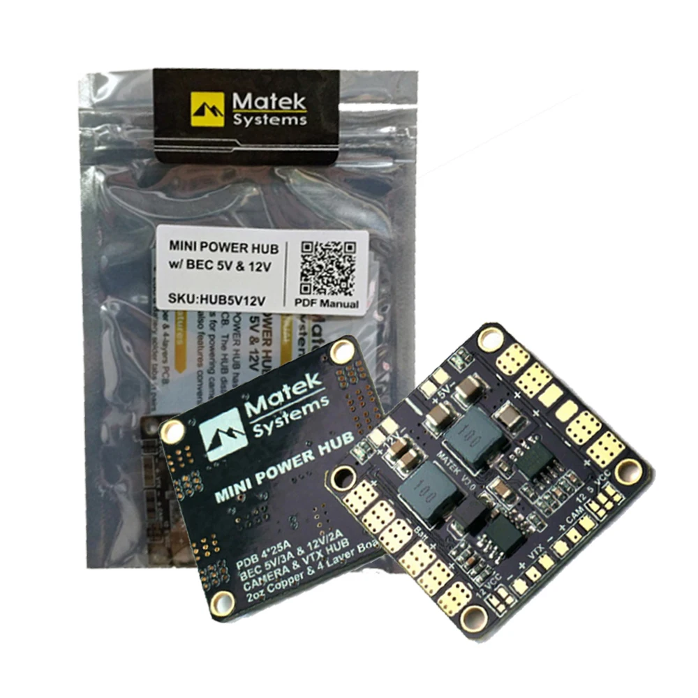 Matek Mini Power Hub Power Distribution Board PDB with BEC 5V & 12V for Multicopter Quadcopter
Matek Mini Power Hub Power Distribution Board PDB with BEC 5V & 12V for Multicopter Quadcopter