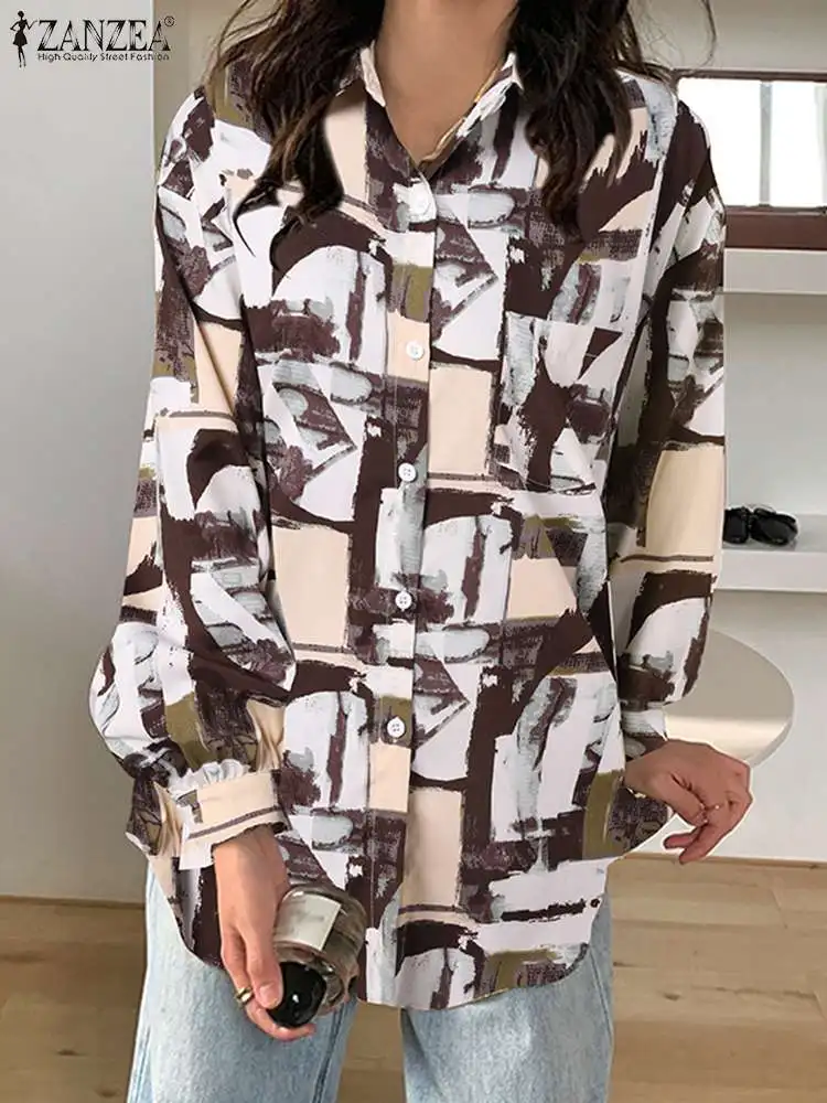 ZANZEA Fashion Retro Long Sleeve Tops Tunics Geometry Printed Shirts Women Lapel Collar Blouse 2023 Spring Buttons Pocket Blusas
ZANZEA Fashion Retro Long Sleeve Tops Tunics Geometry Printed Shirts Women Lapel Collar Blouse 2023 Spring Buttons Pocket Blusas