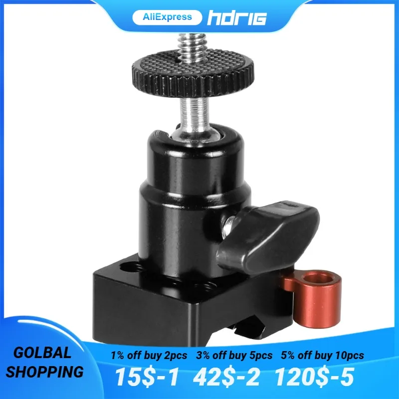 HDRIG QR NATO Clamp + Mini Ball Head 1/4"-20 Screw Mount (Red & Black Knob) For Camera Cage
HDRIG QR NATO Clamp + Mini Ball Head 1/4"-20 Screw Mount (Red & Black Knob) For Camera Cage