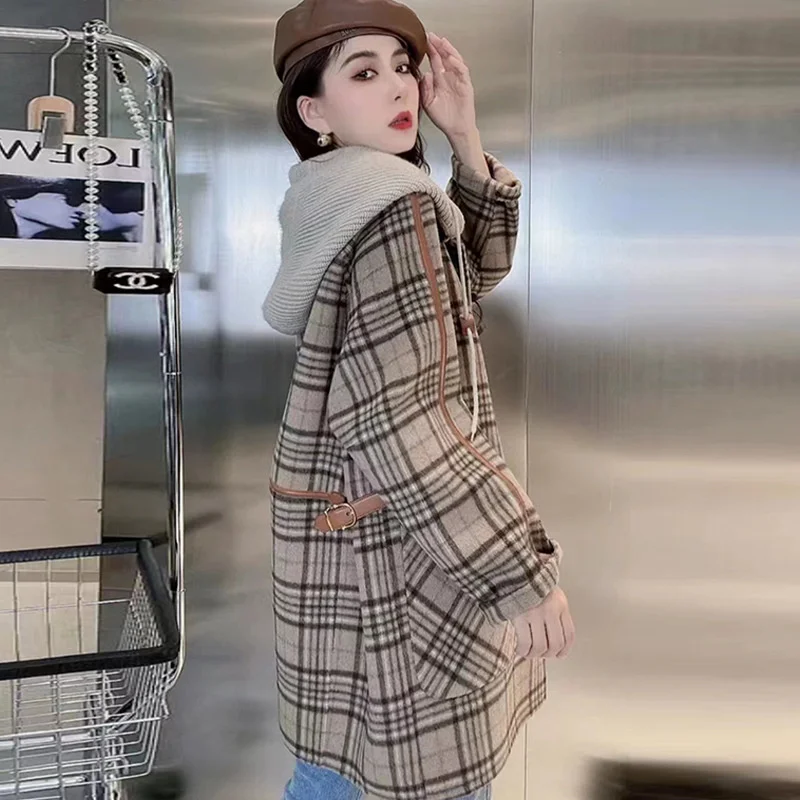 Women's 2022 Winter New Thousand Bird Checker Double sided Cashmere Coat Women's Versatile Belt Checker Wool Coat
Women's 2022 Winter New Thousand Bird Checker Double sided Cashmere Coat Women's Versatile Belt Checker Wool Coat