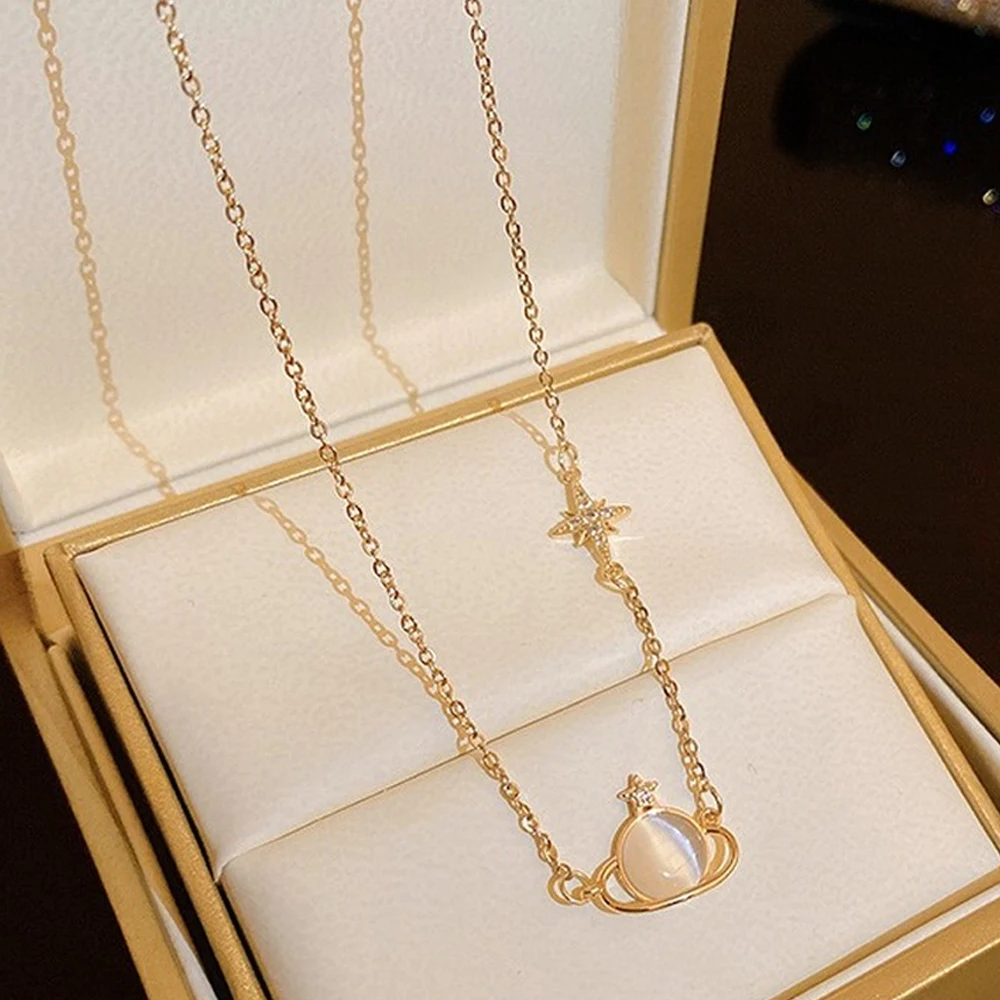 Top Design Charm Planet Pendant Necklace for Women Titanium Steel Opal Charms Clavicle Chain Trendy Chocker Girls Jewelry Gifts
Top Design Charm Planet Pendant Necklace for Women Titanium Steel Opal Charms Clavicle Chain Trendy Chocker Girls Jewelry Gifts