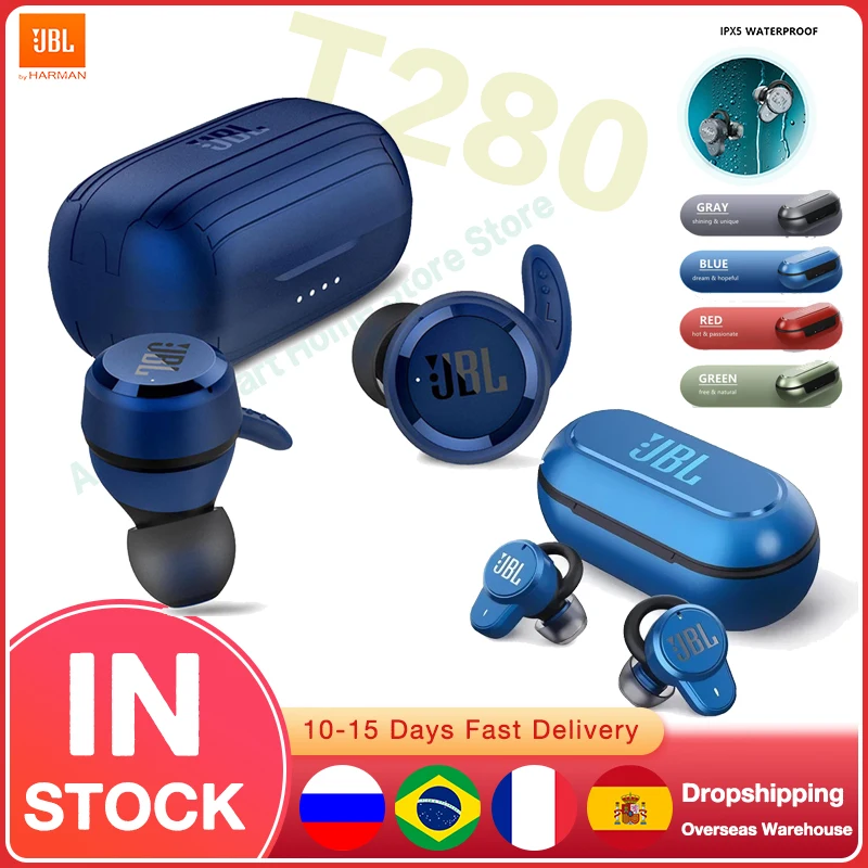 Original JBL T280 T280 Pro TWS Wireless Earphone Music Deep Bass Sports Headphones Waterproof IPX5 With Microphone Earpiece 
Original JBL T280 T280 Pro TWS Wireless Earphone Music Deep Bass Sports Headphones Waterproof IPX5 With Microphone Earpiece