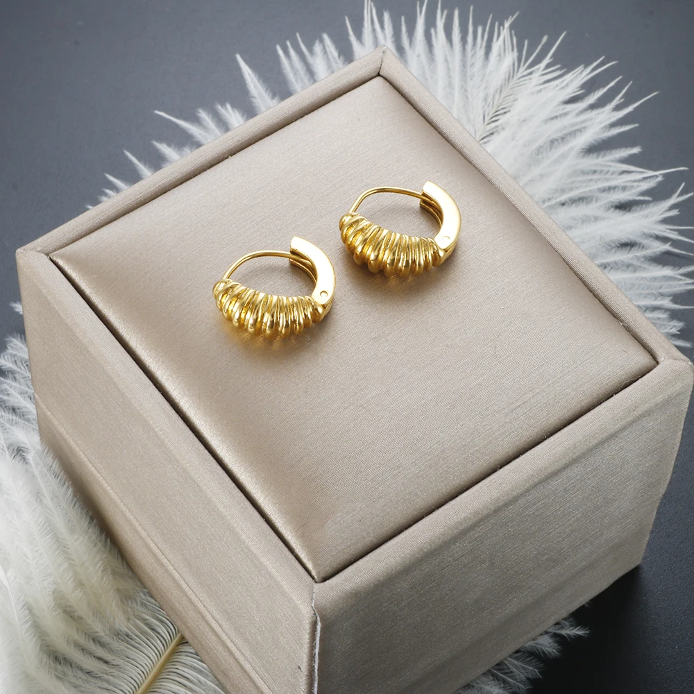 Hoop Earrings Twisted Circle Ear Cuff for Mom Women Girl Gold Plated Stainless Steel Waterproof Jewelry Wholesales Mother Gift
Hoop Earrings Twisted Circle Ear Cuff for Mom Women Girl Gold Plated Stainless Steel Waterproof Jewelry Wholesales Mother Gift