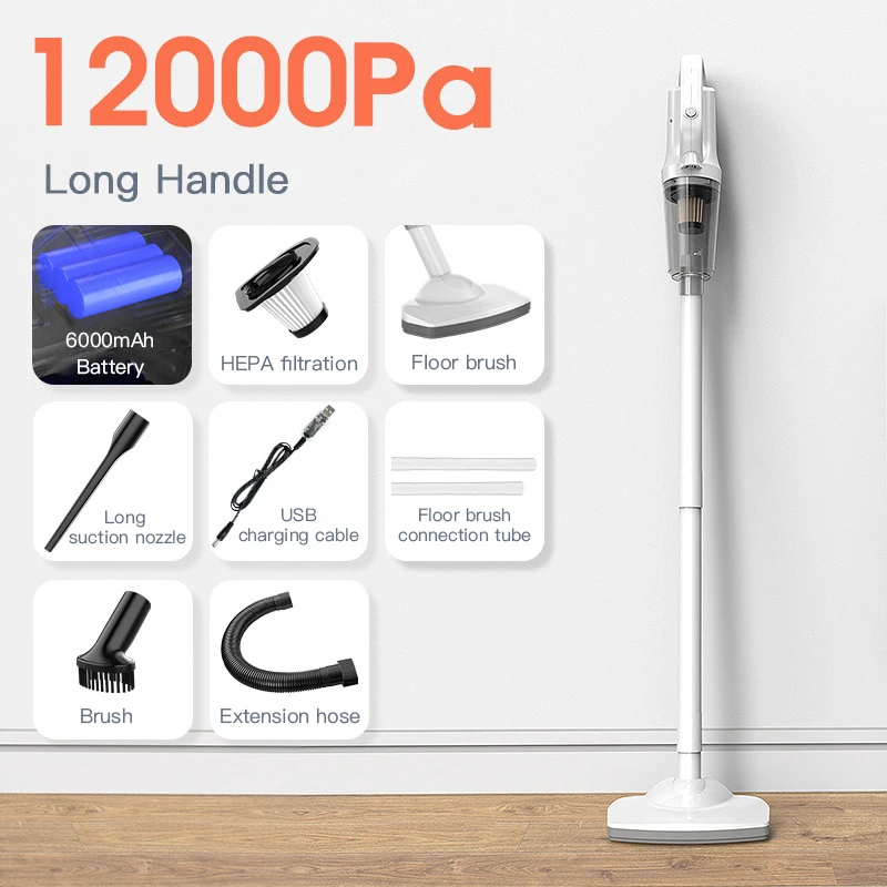 12000Pa Wireless Vacuum Cleaner USB Chargeable Handheld Floor Washer Home & Car Dual Use Large Suction Auto Vacuum Cleaner
12000Pa Wireless Vacuum Cleaner USB Chargeable Handheld Floor Washer Home & Car Dual Use Large Suction Auto Vacuum Cleaner