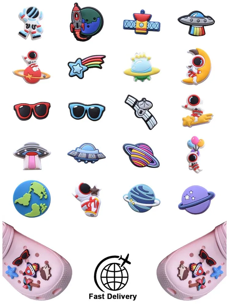 1Pcs PVC Astronaut Outer Space for Croc Charm Shoes Ornaments Badge Women Clogs Buckle Kids Pins Decoration Jeans Party Favors
1Pcs PVC Astronaut Outer Space for Croc Charm Shoes Ornaments Badge Women Clogs Buckle Kids Pins Decoration Jeans Party Favors