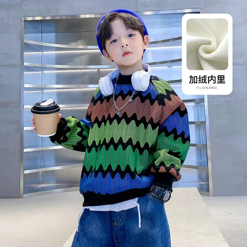 Boys Sweatshirt Children's Fashion Thickened Velvet Sweater Kids Winter Long Sleeve Warm Tops Shirts Teens Autumn Outfits 4-16Y
Boys Sweatshirt Children's Fashion Thickened Velvet Sweater Kids Winter Long Sleeve Warm Tops Shirts Teens Autumn Outfits 4-16Y