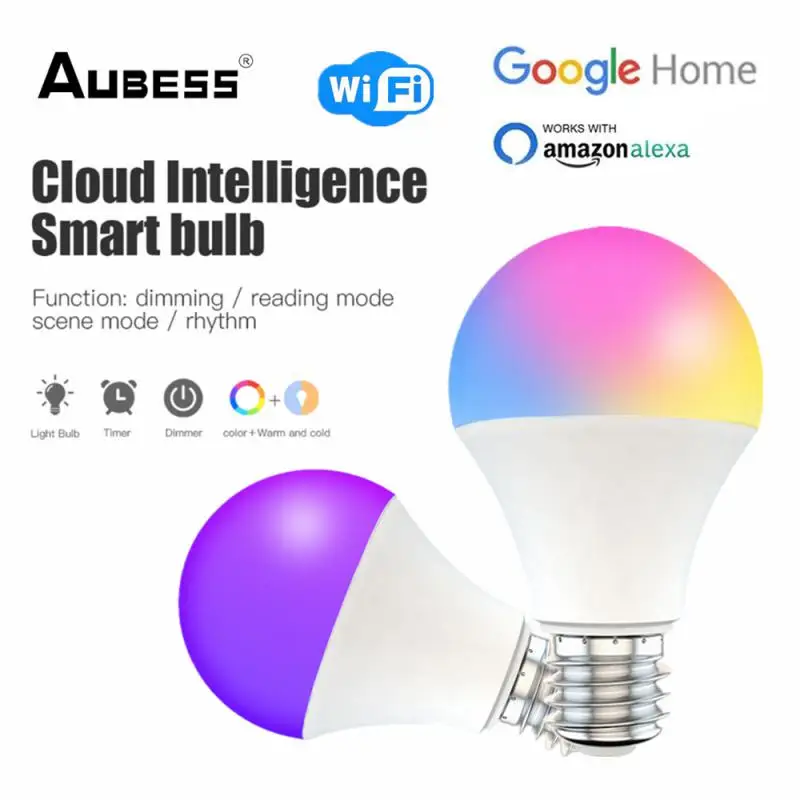 Aubess Smart Control Lamp Bulb RGB Light 15W Voice Control Colorful Changing Bulb Lampada Music Rhythm Function Wifi Bulb Decor
Aubess Smart Control Lamp Bulb RGB Light 15W Voice Control Colorful Changing Bulb Lampada Music Rhythm Function Wifi Bulb Decor