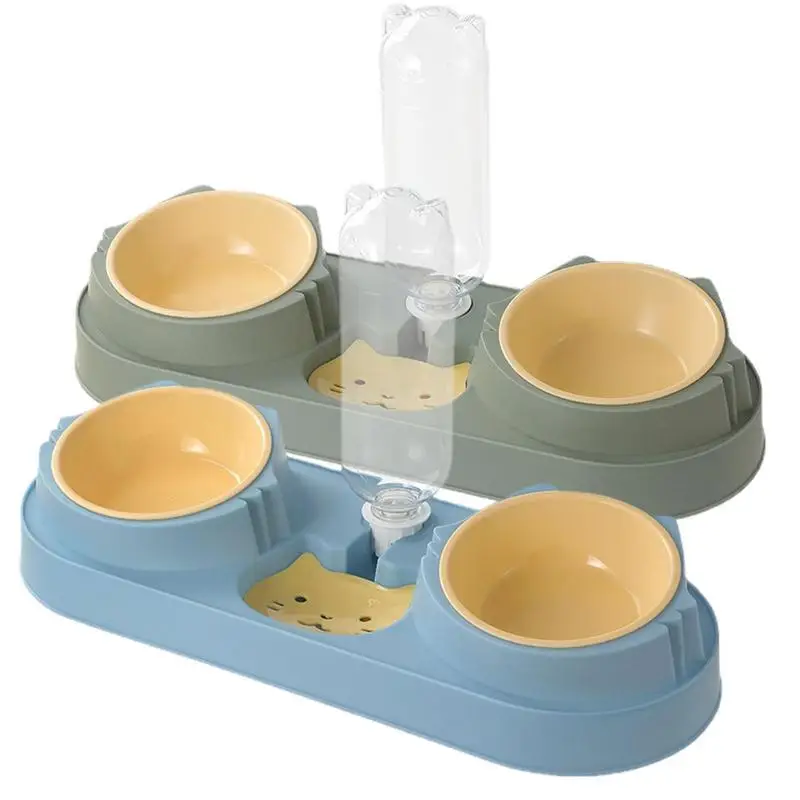 Двойная миска для кормления домашних животных, Противоударная миска для корма собак, посуда для напитков домашних животных, инструмент для еды, аксессуары для маленьких собак и кошек 
Двойная миска для кормления домашних животных, Противоударная миска для корма собак, посуда для напитков домашних животных, инструмент для еды, аксессуары для маленьких собак и кошек