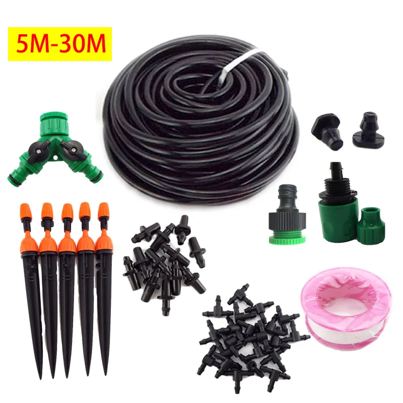 

5-30m DIY Auto Drip Irrigation System Automatic Garden Watering Micro Sprinklers Nozzle Kits Plant Veg Water Irrigazione