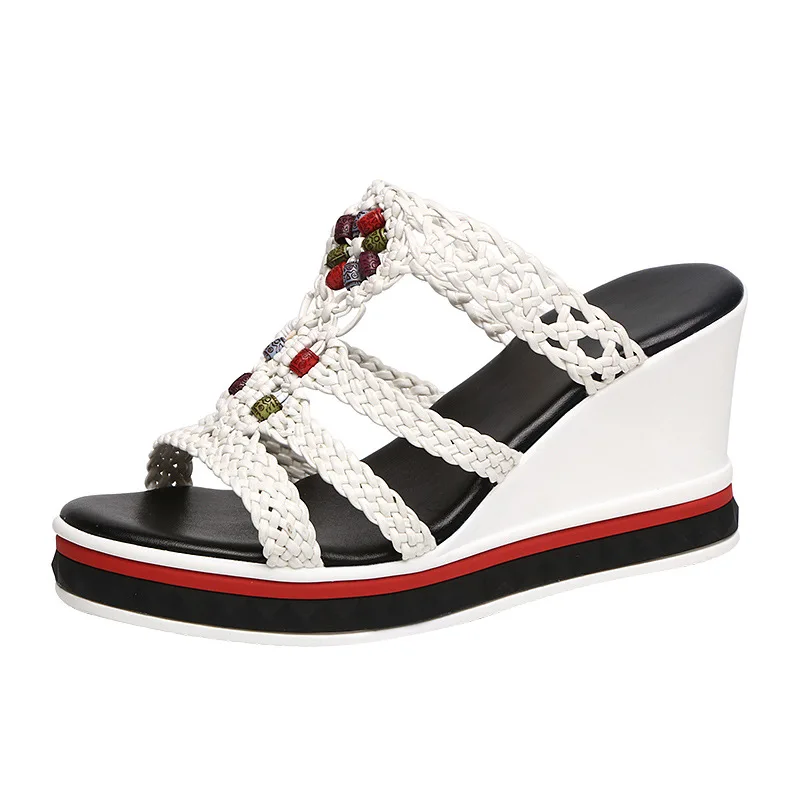 Women Slipper Sandals 2022 Wedges Platform Leather Peep Toe Crystal Elegant Female Sandals Ladies Mules Summer Shoes
Women Slipper Sandals 2022 Wedges Platform Leather Peep Toe Crystal Elegant Female Sandals Ladies Mules Summer Shoes