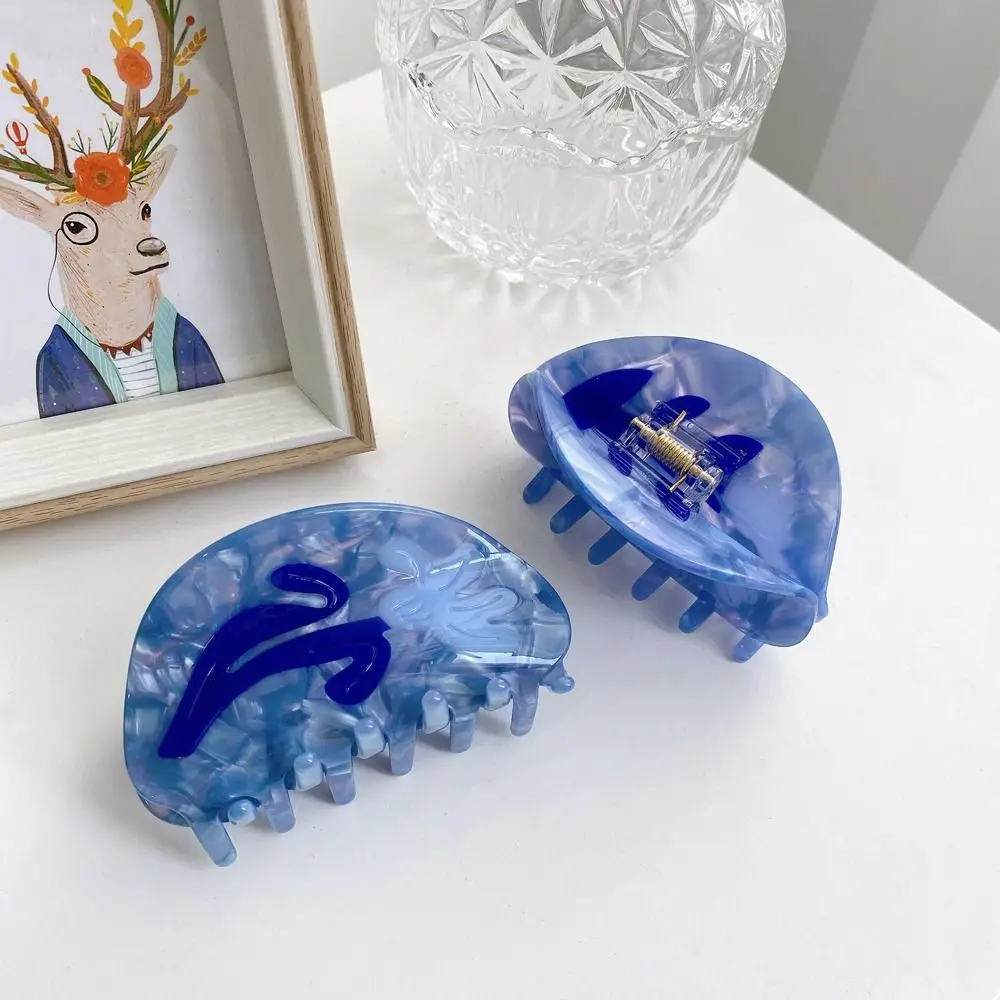 Ins Сладкий Искусственный коготь волос для женщин Подсолнух акула зажим корейские синие цветные заколки для волос подарки