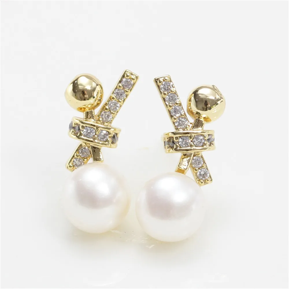 Domestic 14K gold wrapped small zircon pearl earrings S925 silver needle summer fashion DIY accessories earrings for women
Domestic 14K gold wrapped small zircon pearl earrings S925 silver needle summer fashion DIY accessories earrings for women