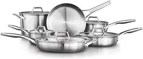 Pots and Pans Set, Stainless Steel Kitchen Cookware with Stay-Cool Handles, Dishwasher Safe, Silver
Pots and Pans Set, Stainless Steel Kitchen Cookware with Stay-Cool Handles, Dishwasher Safe, Silver