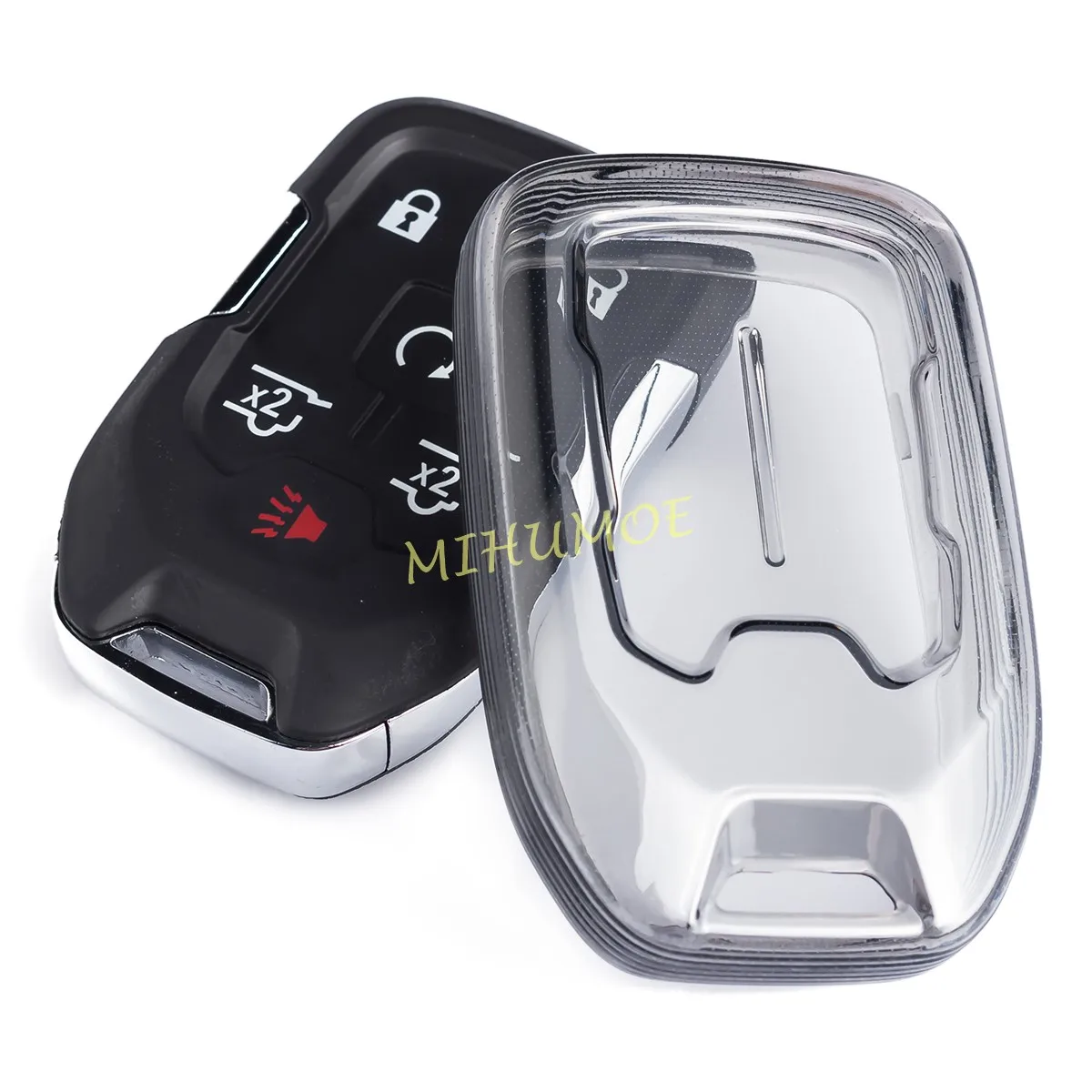 Черный прозрачный брелок для ключей, чехол-держатель для GMC, пригородный аксессуар для GMC Sierra надлежащей местности, Yukon, Chevrolet, Silverado, Tahoe 
Черный прозрачный брелок для ключей, чехол-держатель для GMC, пригородный аксессуар для GMC Sierra надлежащей местности, Yukon, Chevrolet, Silverado, Tahoe