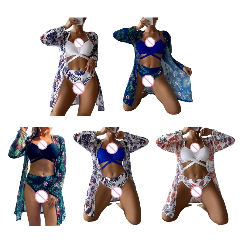 A5KC Womens 3 Piece Swimsuits Bikini Bathing Suits with Printed Cover Ups
A5KC Womens 3 Piece Swimsuits Bikini Bathing Suits with Printed Cover Ups