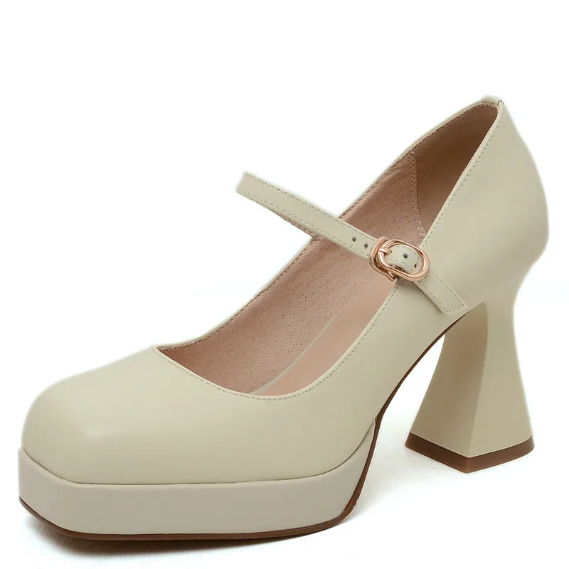 Spring New Fashion Ladies Sandals Pearl Trimmed Leather Ladies Single Shoes Square Toe Thick Sole Buckle Lace Up Women's Shoes
Spring New Fashion Ladies Sandals Pearl Trimmed Leather Ladies Single Shoes Square Toe Thick Sole Buckle Lace Up Women's Shoes