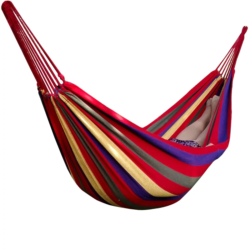 Outdoor leisure hammock, hanging chair, single or double person, thickened canvas camping yard swing 
Outdoor leisure hammock, hanging chair, single or double person, thickened canvas camping yard swing