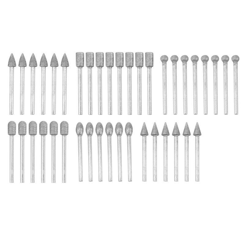 40 Pieces Diamond Burr Bits Stone Carving Set For Dremel Rotary Tool With 1/8 Inch Shank For Polishing Engraving Stone
40 Pieces Diamond Burr Bits Stone Carving Set For Dremel Rotary Tool With 1/8 Inch Shank For Polishing Engraving Stone
