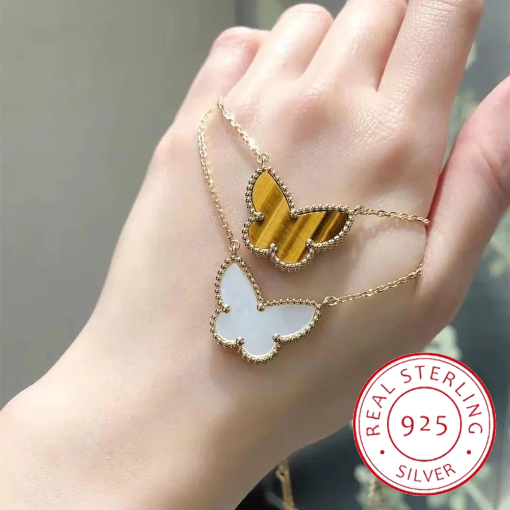 Quality Luxury Brand V Gold Natural Mother Of Pearl Shell Big Butterfly Pendant Necklace Chain For Women Jewelry 18K Plated Neck 
Quality Luxury Brand V Gold Natural Mother Of Pearl Shell Big Butterfly Pendant Necklace Chain For Women Jewelry 18K Plated Neck