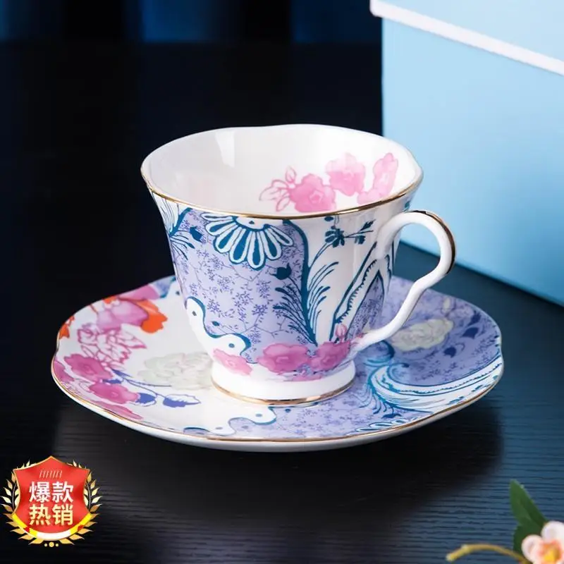 

Тарелка Wedgwood в форме бабочки для танцев с цветами и синей пудрой, изысканная и красивая кофейная чашка, китайская чашка для послеобеденного чая, подарочная коробка