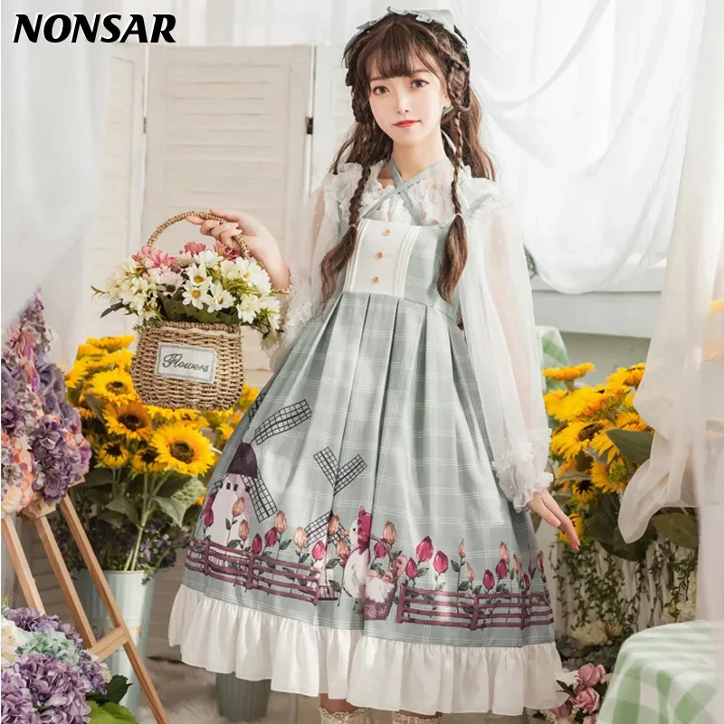 NONSAR Sweet Kawaii Jsk Lolita Dress Women Sleeveless Bow Lace Princess Vintage Victorian Gothic Cartoon Tea Party Dresses
NONSAR Sweet Kawaii Jsk Lolita Dress Women Sleeveless Bow Lace Princess Vintage Victorian Gothic Cartoon Tea Party Dresses