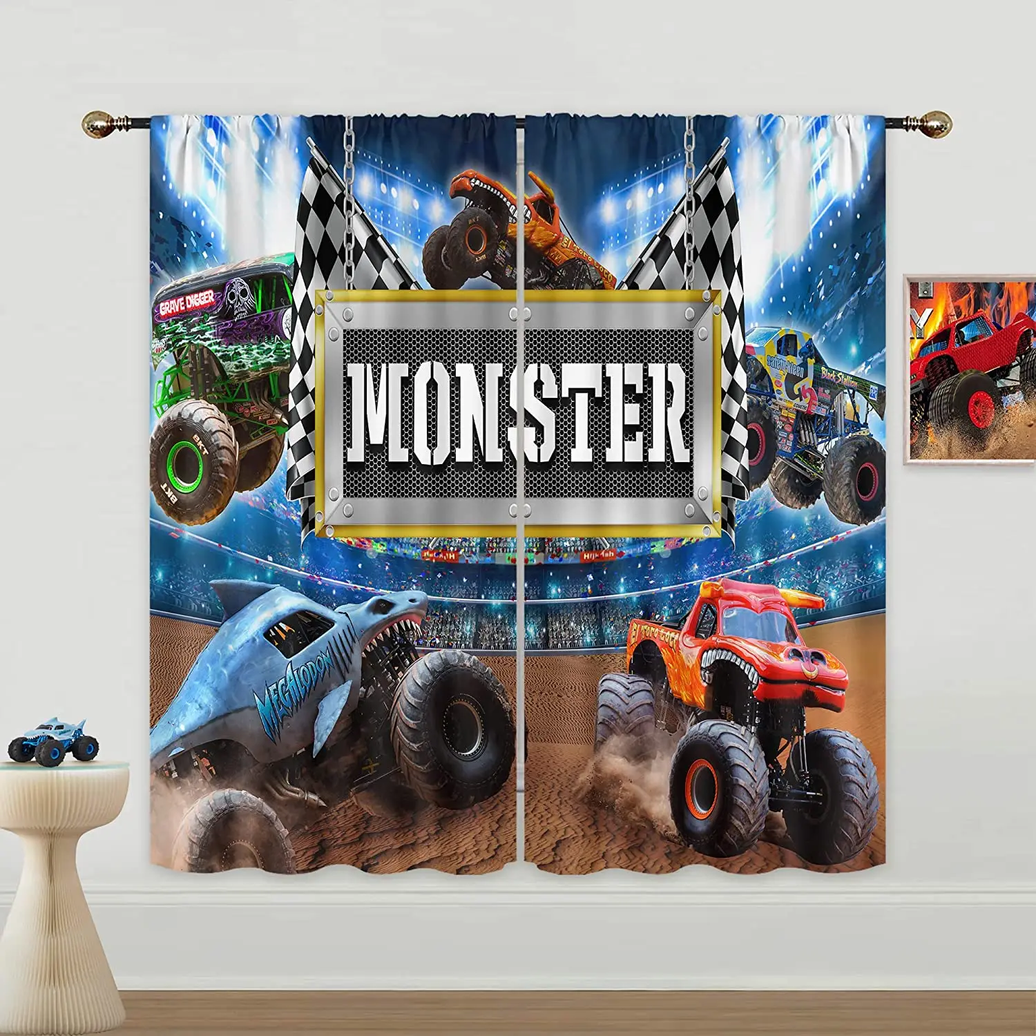 Cool Fun Racing Car Stadium Auditorium Light Tractor Truck Curtains for Living Room Bedroom Decoration Hooks 2 Pieces
Cool Fun Racing Car Stadium Auditorium Light Tractor Truck Curtains for Living Room Bedroom Decoration Hooks 2 Pieces