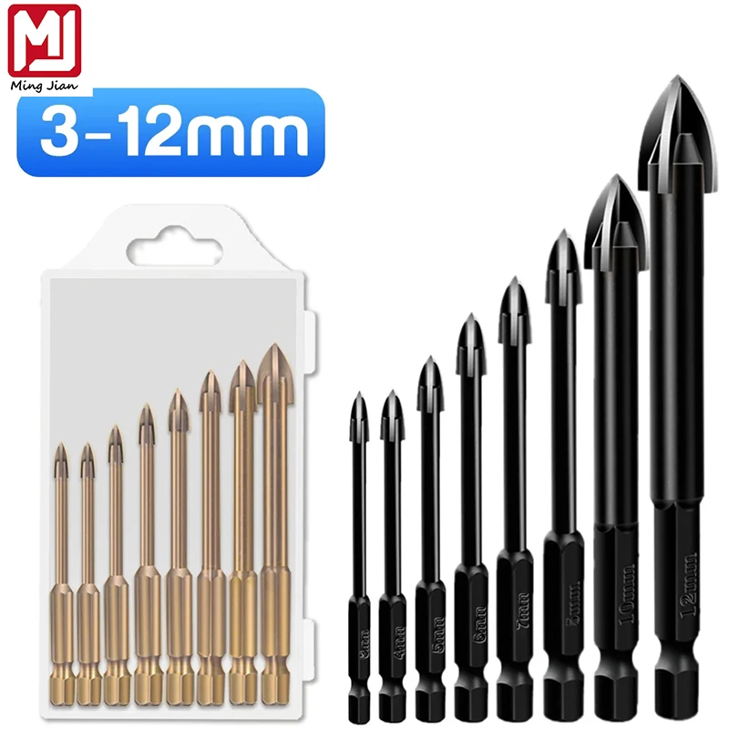 5/6Pcs Set Cross Hex Tile Drill Bits Set for Glass Ceramic Concrete Carbide Hole Opener Brick Hard Alloy Triangle Bit Tool Kit
5/6Pcs Set Cross Hex Tile Drill Bits Set for Glass Ceramic Concrete Carbide Hole Opener Brick Hard Alloy Triangle Bit Tool Kit