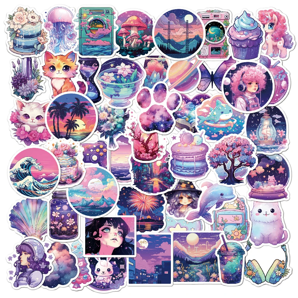 10/30/50PCS Dreamy Purple INS Wind Album Personality Cartoon Stickers Skateboard Scrapbook Kawaii Waterproof Graffiti Stickers
10/30/50PCS Dreamy Purple INS Wind Album Personality Cartoon Stickers Skateboard Scrapbook Kawaii Waterproof Graffiti Stickers