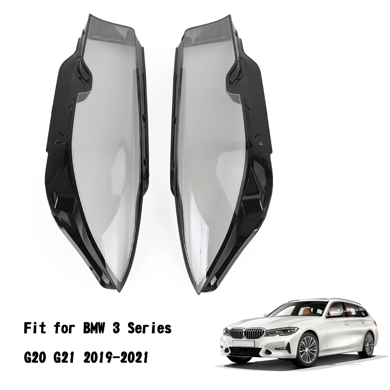 

Areyourshop левая и правая передняя фара Пластиковая Крышка корпуса для BMW 3 серии G20 G21 2019-2021 63118496149 63118496160 автомобиля