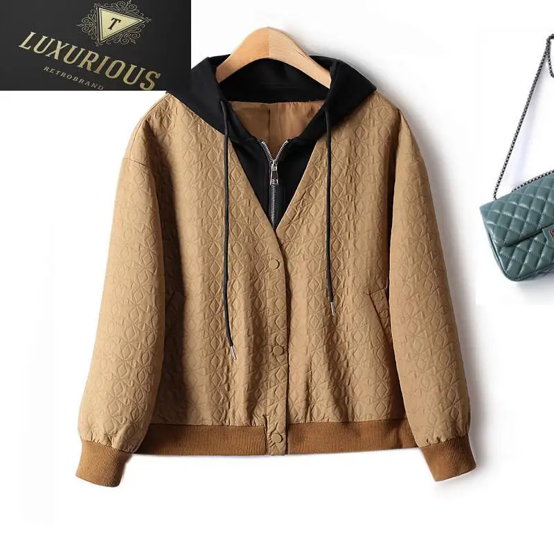 European Fake Two Piece Jacket Women 2024 Autumn Winter Hooded Diamond Grid Straight Neck Slim Casual Commuter Short Coat Woman
European Fake Two Piece Jacket Women 2024 Autumn Winter Hooded Diamond Grid Straight Neck Slim Casual Commuter Short Coat Woman