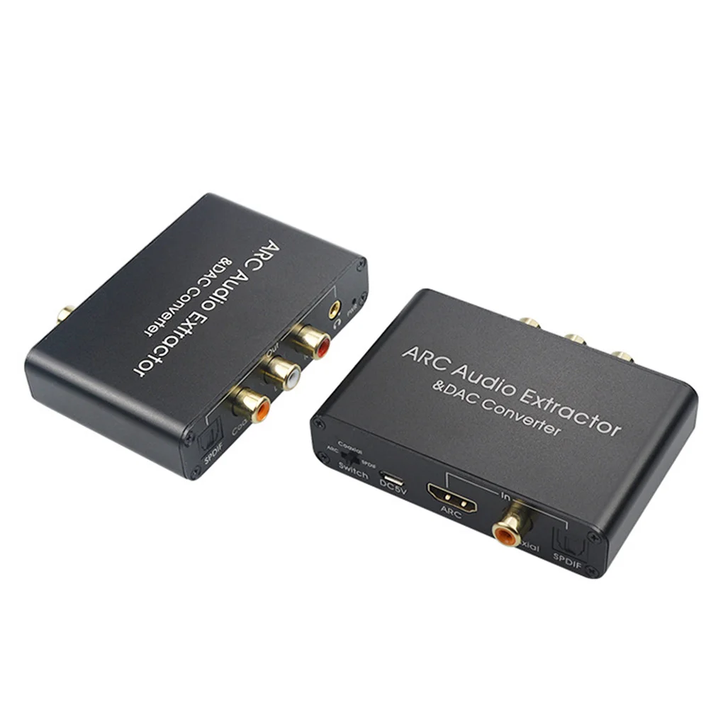 ARC Audio Extractor Adapter 3 5mm Jack HDMI-compatible Digital Optical Analog DAC Converter Splitter for TV
ARC Audio Extractor Adapter 3 5mm Jack HDMI-compatible Digital Optical Analog DAC Converter Splitter for TV