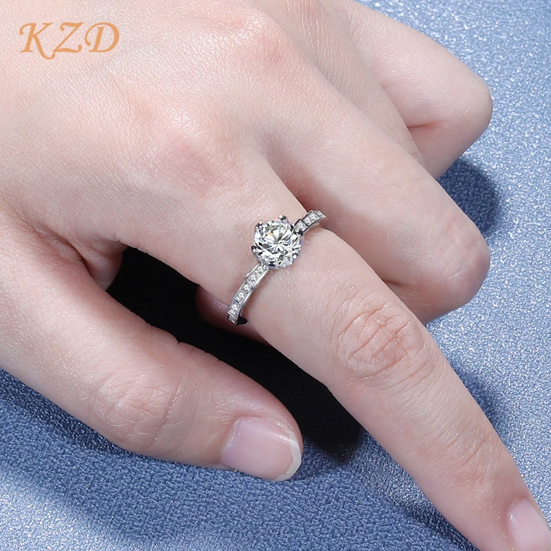 

KZD Silver S925 Moissanite Snake Bone Ring Diamond Ring Women's Platinum Plated PT950 Girlfriend Birthday Anniversary Gift