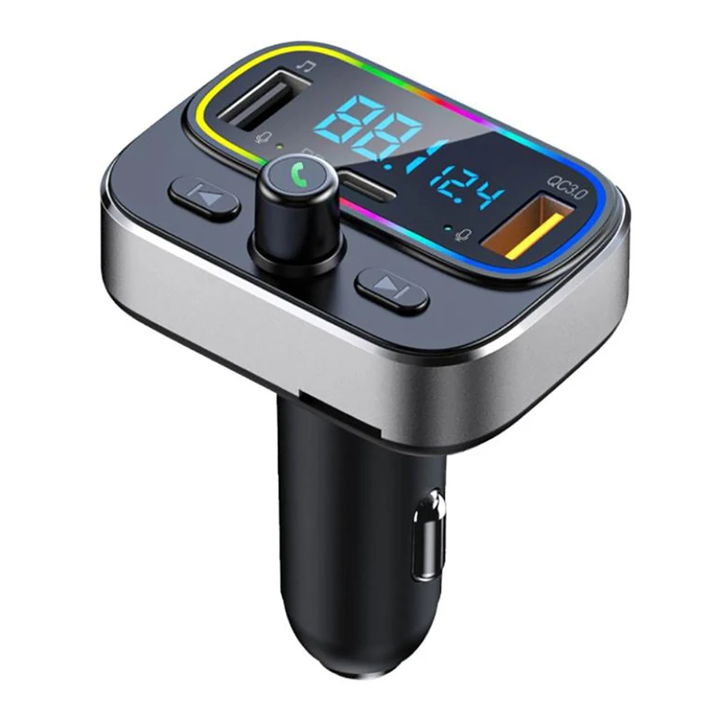 

BT66 Car FM Transmitter Bluetooth 5.0 MP3 Audio Player QC3.0 Dual USB+PD Fast Charger Wireless Handsfree Car Kit Adapter
