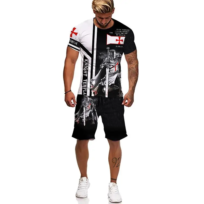 Summer 3d Printing Men's T-shirt Shorts Hero Viking Animal Skull Crusader Male Short-sleeved Fashion Trend Harajuku Men's Sets
Summer 3d Printing Men's T-shirt Shorts Hero Viking Animal Skull Crusader Male Short-sleeved Fashion Trend Harajuku Men's Sets