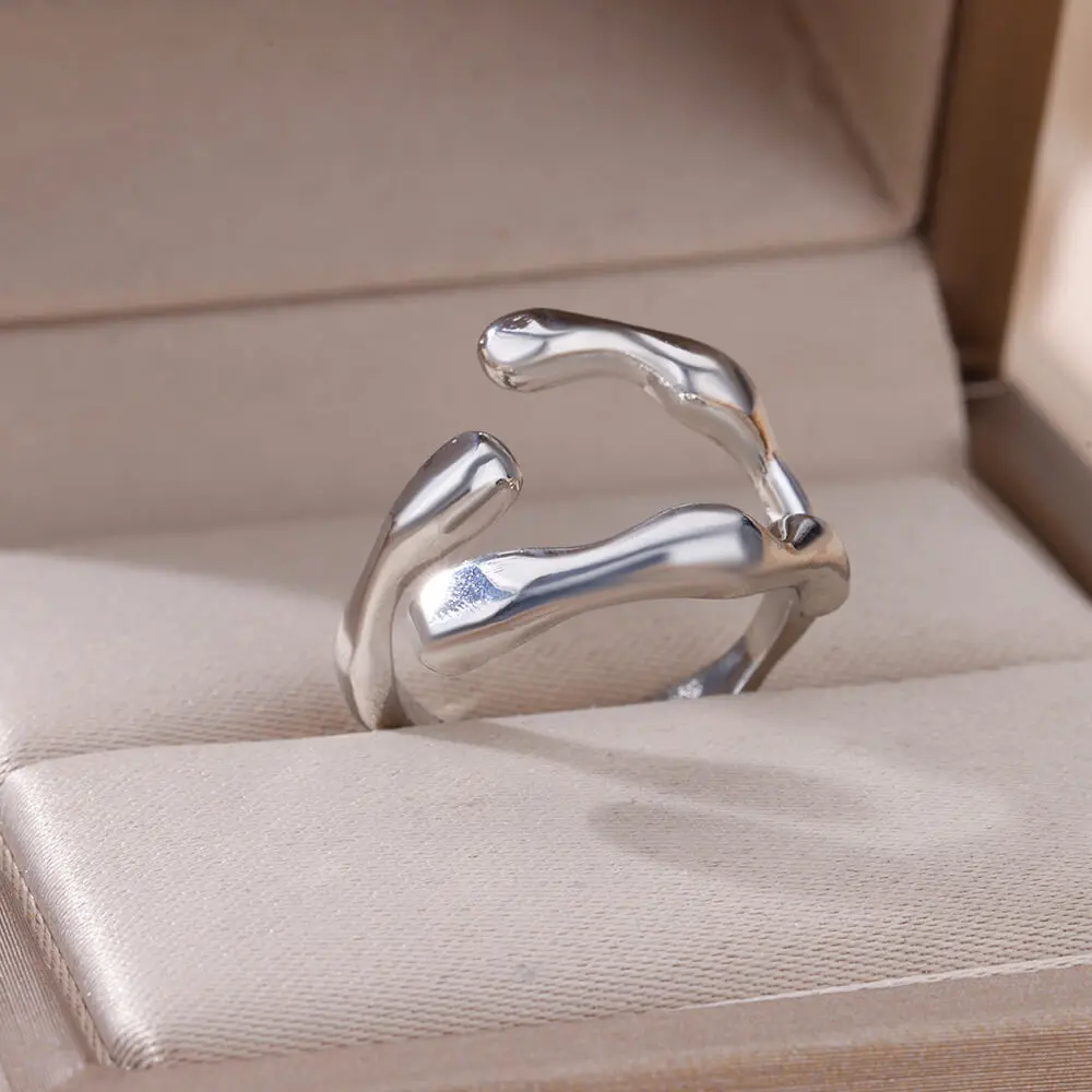 Sliver Color Irregular Twined Finger Rings for Women Geometric Stainless Steel Gold Color Ring Punk Rock Jewelry Girls Gifts
Sliver Color Irregular Twined Finger Rings for Women Geometric Stainless Steel Gold Color Ring Punk Rock Jewelry Girls Gifts