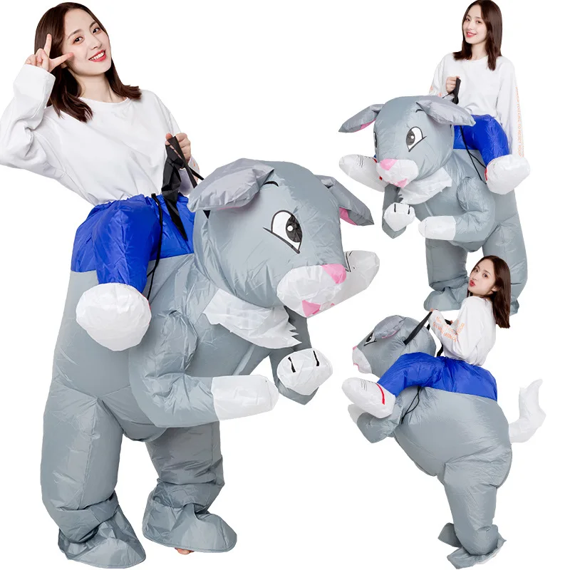 

Simbok Funny Inflatable Cartoon Costume Weird Walking Animal Ride Props Rabbit Dress Up Mannequin Clothes Pants Adult