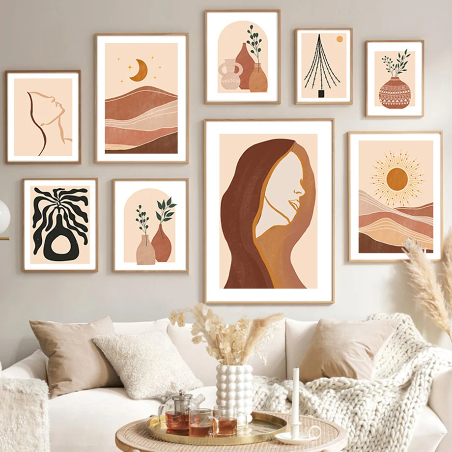 Boho Woman Vase Sun Moon Minimalist Abstract Wall Art Canvas Painting Nordic Posters And Prints Wall Pictures Living Room Decor 
Boho Woman Vase Sun Moon Minimalist Abstract Wall Art Canvas Painting Nordic Posters And Prints Wall Pictures Living Room Decor