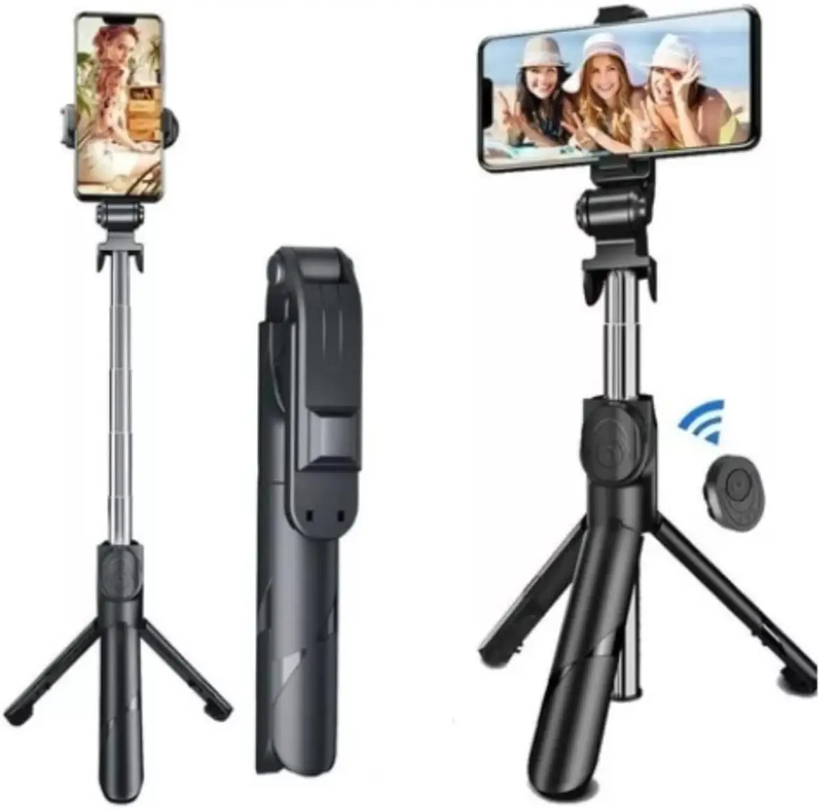 

Bastão Pau de Selfie Bluetooth Tripé Com Controle Disparador Em Suas Mãos Retrátil Multifuncional Sem Fio Dobrável Extensí