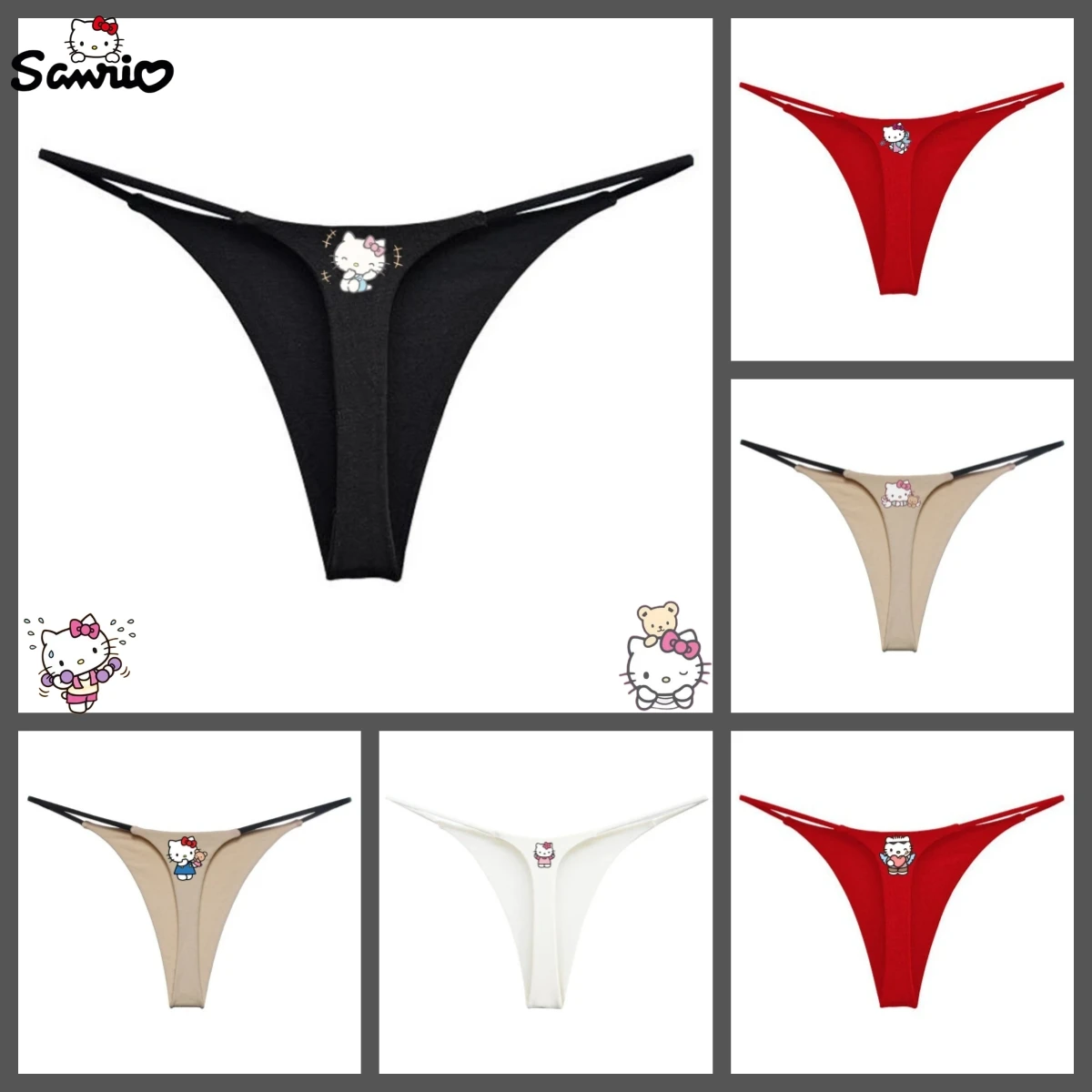 Двухслойные стринги Hello Kitty из аниме с заниженной талией, Y2K, пикантные тонкие брифы из чистого хлопка, Стрейчевые трусы для девочек
Двухслойные стринги Hello Kitty из аниме с заниженной талией, Y2K, пикантные тонкие брифы из чистого хлопка, Стрейчевые трусы для девочек